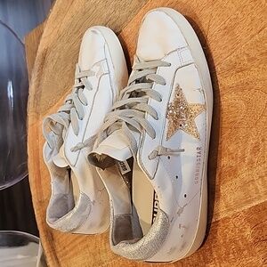 Golden Goose Superstar sneakers, Gold Star, white and silver